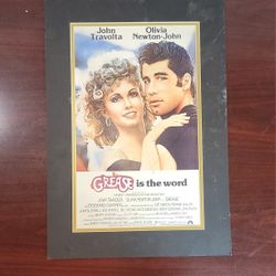 John Travolta Olivia Newton John-Grease Movie Poster -8X10  Frame 16x20