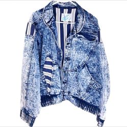 Vintage 90s Acid Wash Unisex Bomber Jacket