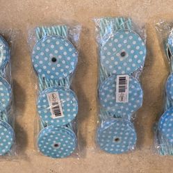*Brand New* Teal Mason Jar Lids W/ Straws Set Of 6