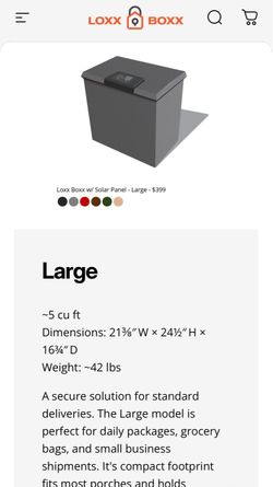 Loxx Boxx Large Secure Delivery Box