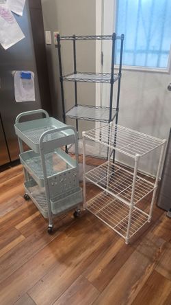 Rolling Cart + 2 small racks