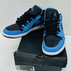 Nike Air Jordan 1 Low University Blue Black White Shoes Sneakers 553558-041 Men's Size 10.5
