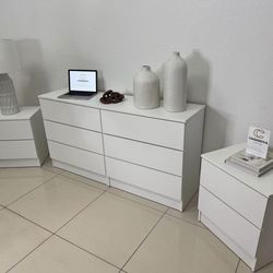 Dresser And 2 Nightstands - Cómoda Y 2 Mesitas De Noche 