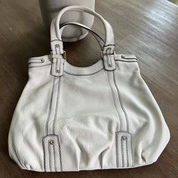 Banana Republic White Leather Shoulder Handbag
