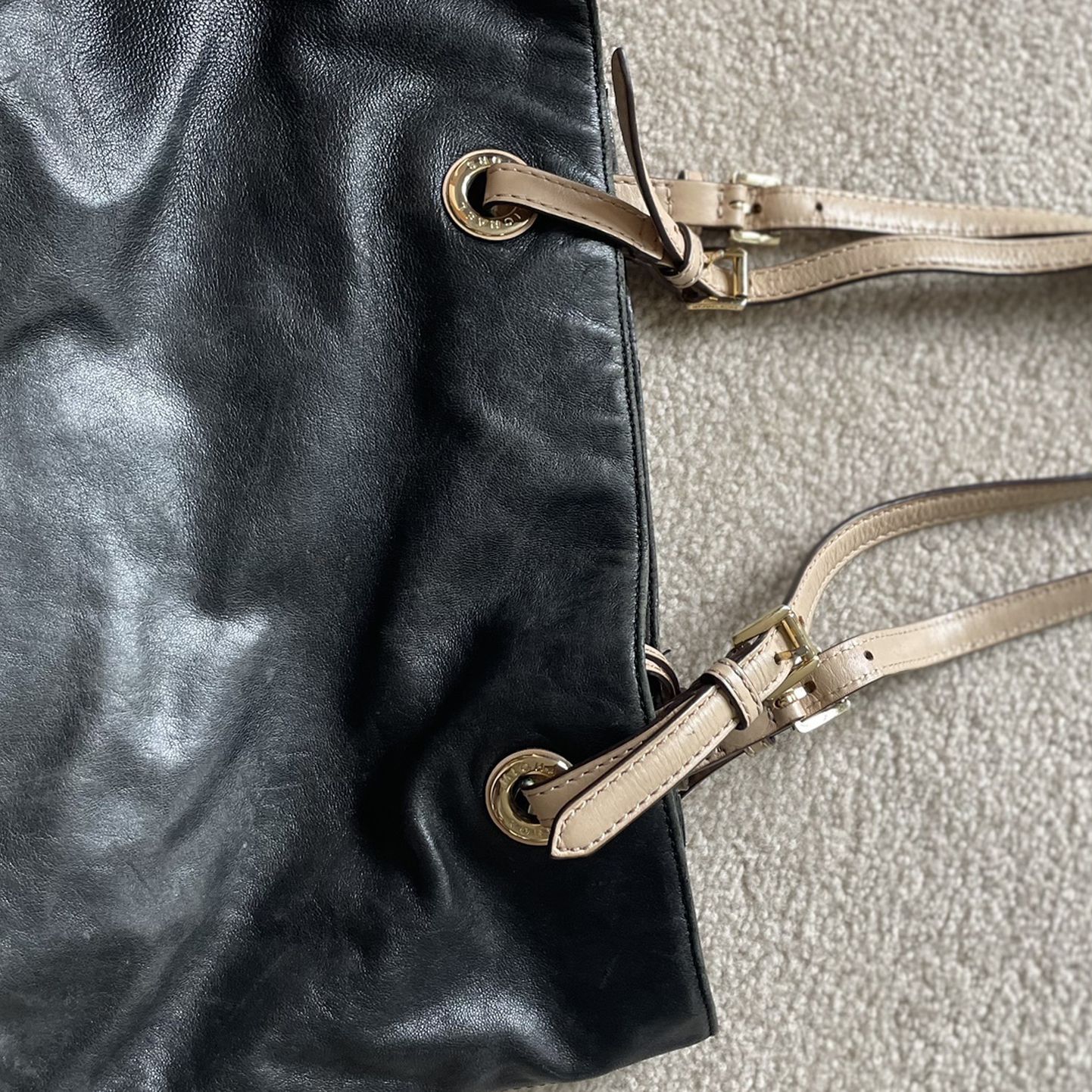 Black Leather Michael Kors Shoulder Bag