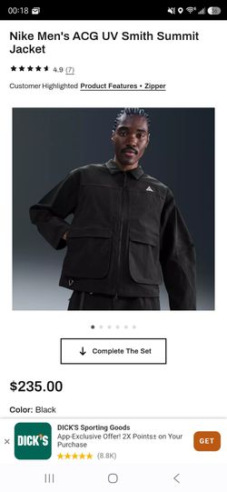 Nike ACG "Smith Summit" UV Black Jacket - Men's Small - Brand New With Tags