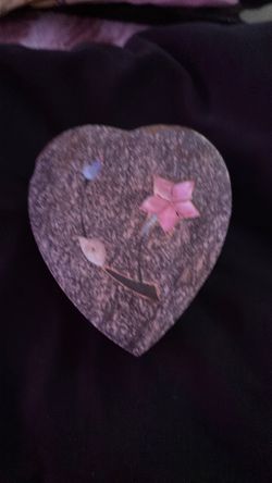 Trinket Box Heart Shape Semi-Precious Stone