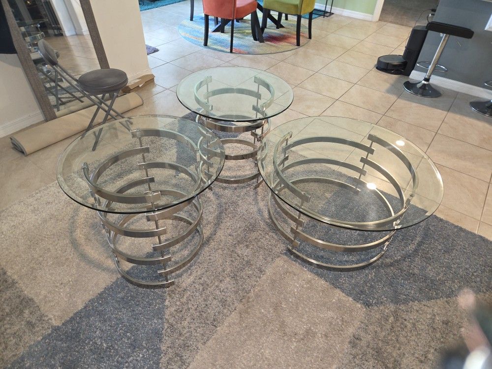 Set Of 3 Dining Coffee Tables