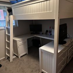 Pottery Barn Loft Bed With Desk And Dresser