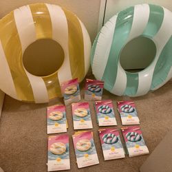 10x Sun Squad 31” Inflatable Swim Ring Air Pool Float Tube Raft: 5 Yellow, 5 Green