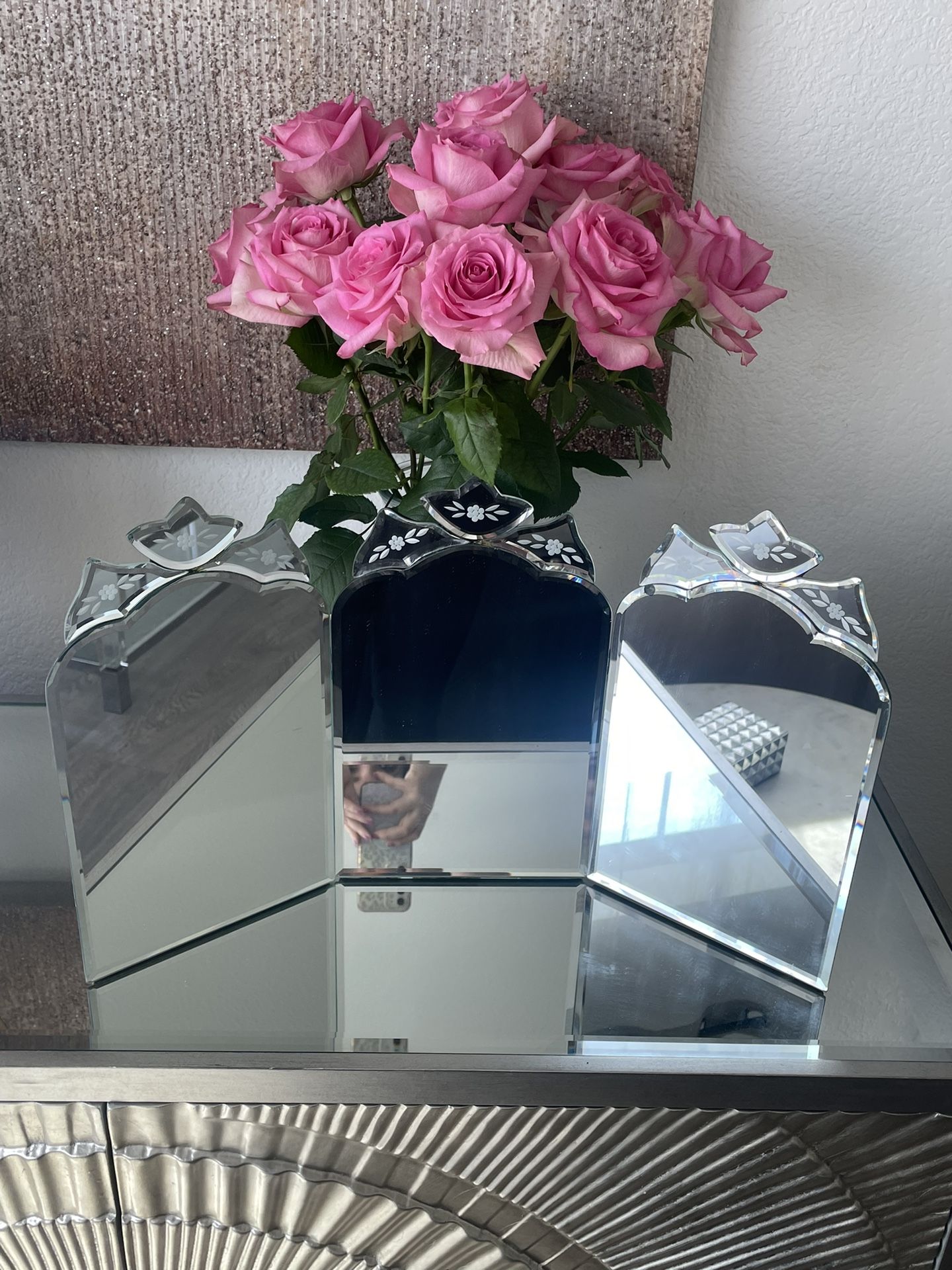 Mirror Trifold Venetian Style Victorian Style