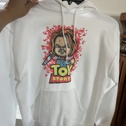 Chucky, White, Hooded Sweatshirt