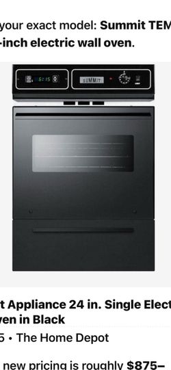 Free Summit 24-Inch Single Electric Wall Oven Black