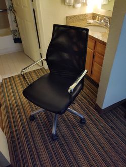 Black Leather Reclining Office Chair