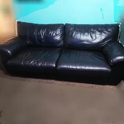 Black Sofa + King Size Bed 
