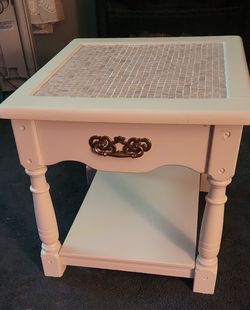 Refurbed End Table Solid Wood