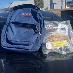 Backpack with school supplies