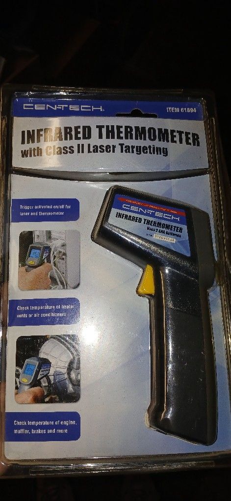 Cen-Tech Infrared Thermometer W/ Class II Laser Targeting
