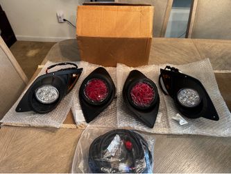 Headlight Tail Light Kit Compatible with Yamaha G29 Drive Golf Carts 2007-UP Street Legal Headlights Kit LED Light Kit Assembly