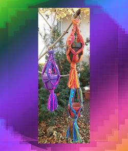 Set of Little Macrame Plant Hangers