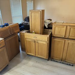 REAL WOOD CABINETS FOR SALE. (8 Total) 