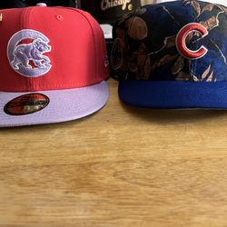 2 Chicago cubs fitted 7 1/2 hats brand new