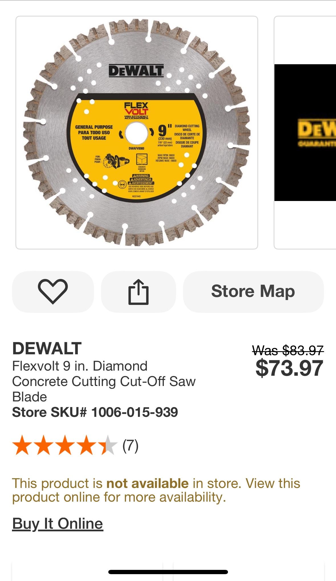 Flexvolt 9 In. Diamond Concrete Cutting Cut-Off Saw Blade