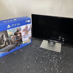 1 TB Ps4 + Monitor - Controller - Wall Mount Combo