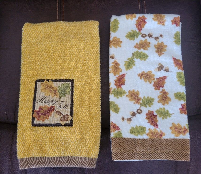 Set Of 2 Fall Kitchen Dish Towels