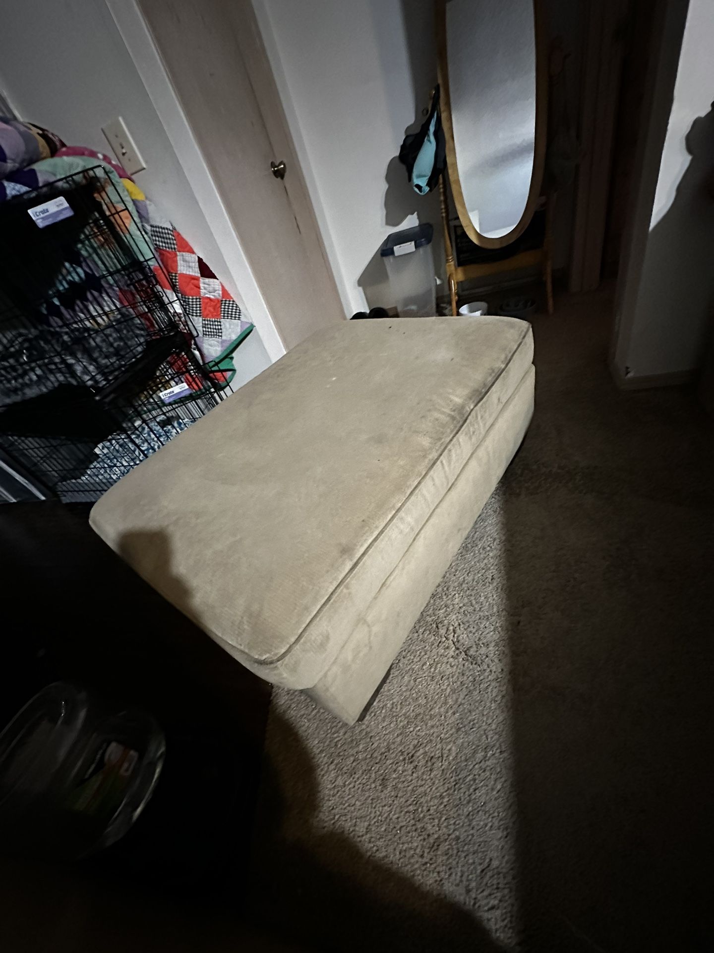 Beige/Tan storage Ottoman