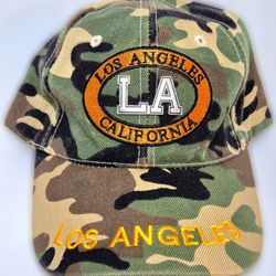 Camo LA Hat Los Angeles California Embroidered Cap Adjustable Urban Style