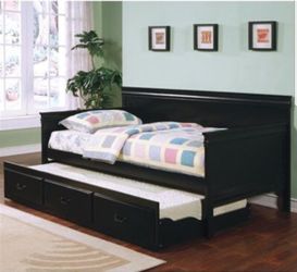 New! Fountain Louis Philippe Black Twin Daybed with Trundle $39 Down (NO CREDIT CHECK FINANCING)