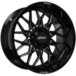 On Sale Built BT02 22X12 6X135 6X139.7 -44mm Gloss Black Milled Wheels 