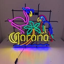 Corona extra beer led sign flamingo