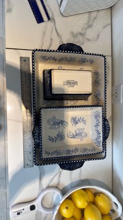 Baum Blue and White Ceramic Bakeware Set
