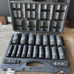Clayton 19PIECE Socket Set 3/4" Drive deep SAE cr-mo