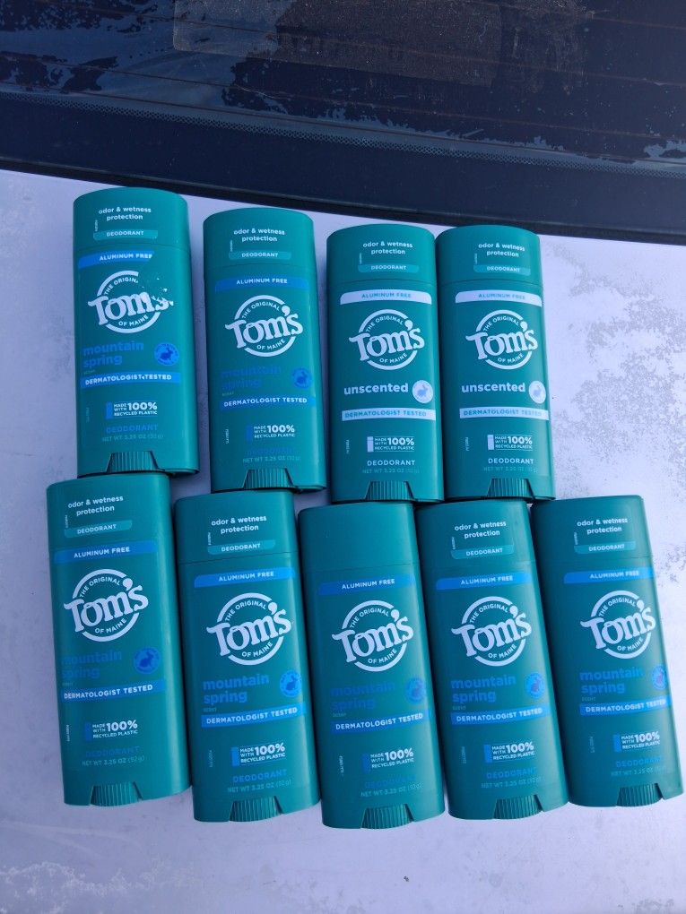 Tom's Men's Deodorant. Lot Of 9. $30