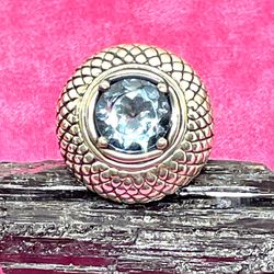 Sterling Topaz Ring Sz 7.25
