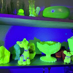 Large Vaseline/Uranium Glass Collection