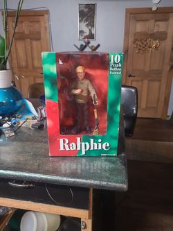 new in box! Ralphie from" A Christmas Story", with 10 push button sounds and sayings!! 