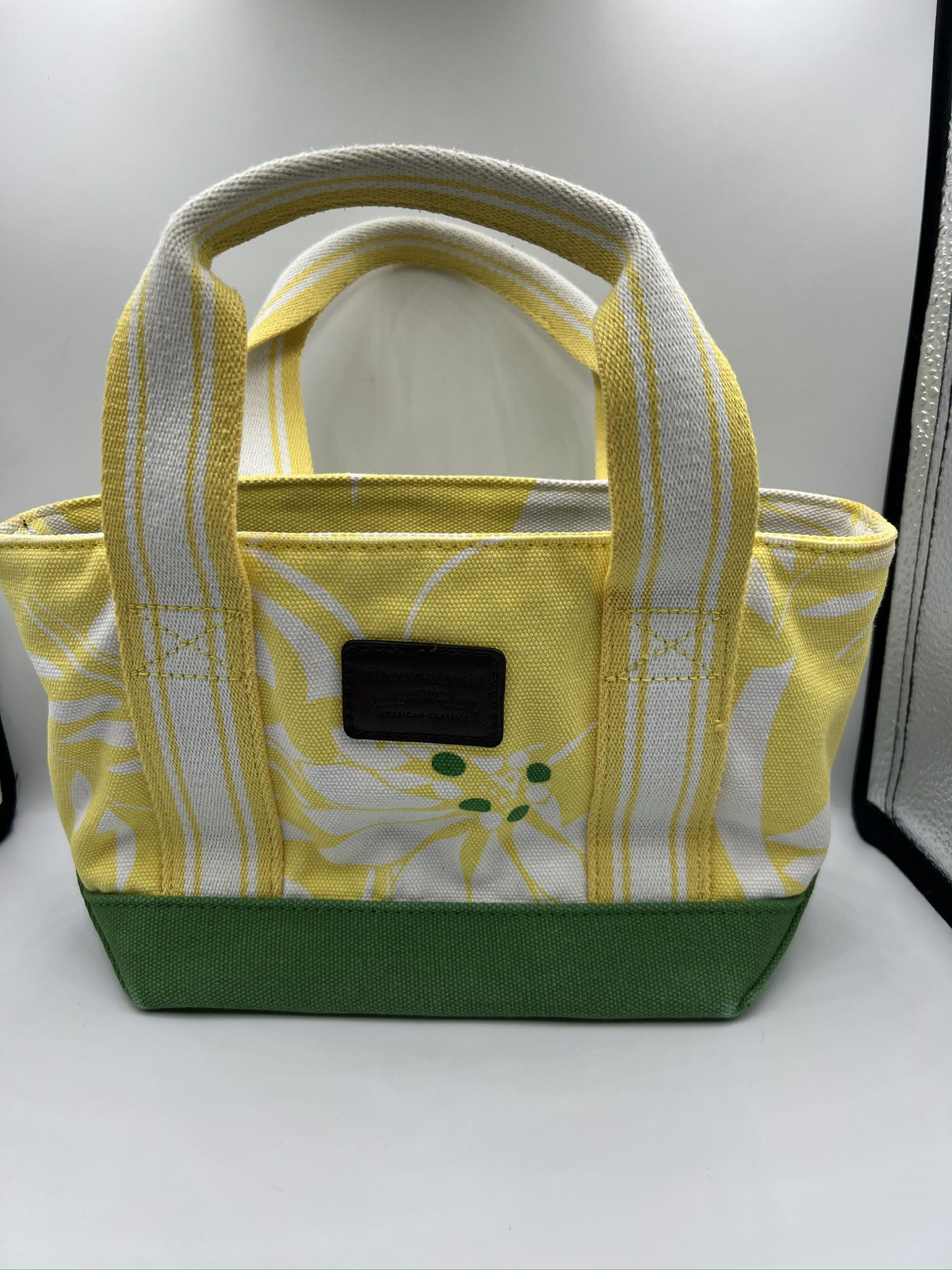 Vintage Tommy Hilfiger small yellow and green tote -Nano size tote-2002 edition