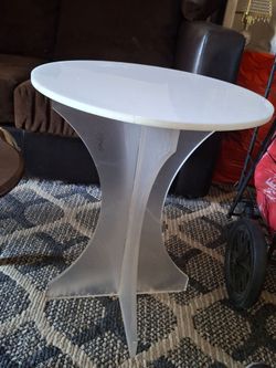 Acrylic Oval Top Side Table