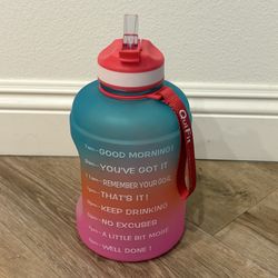 QuiFit 73 oz Motivational Water Bottle with Straw