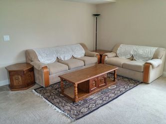 5 Piece Sofa Couch (converts to bed), Loveseat, Side Tables, Coffee Tbl