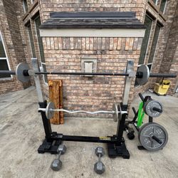 Olympic Bar With Squat Rack 