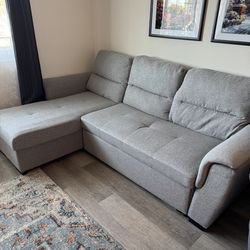 Sleeper Sofa Couch L-shaped Convertible with Storage