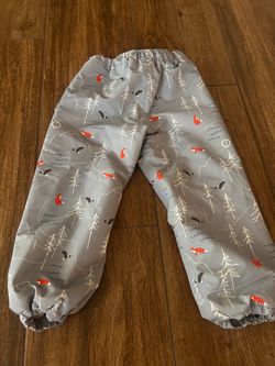 Kids Rain/Snow Pants with Forest Print 4T