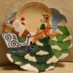 LENOX Rudolph The Red Nosed Reindeer Cookies For Santa Plate
