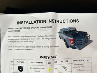 Truck BED EXTENDER Maverick Ranger (N E W )