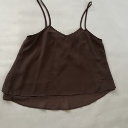 BLVD  Spaghetti Strap Brown Blouse 